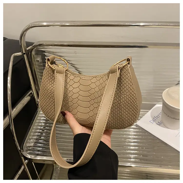 Black Croc Textured Shoulder Bag for Women 2024 — feature 18