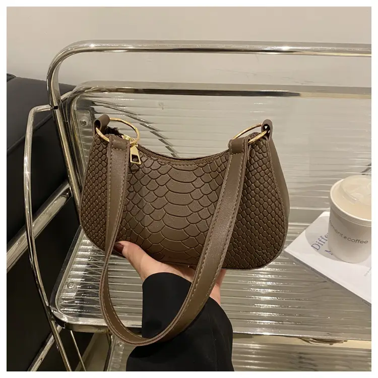Black Croc Textured Shoulder Bag for Women 2024 — feature 19
