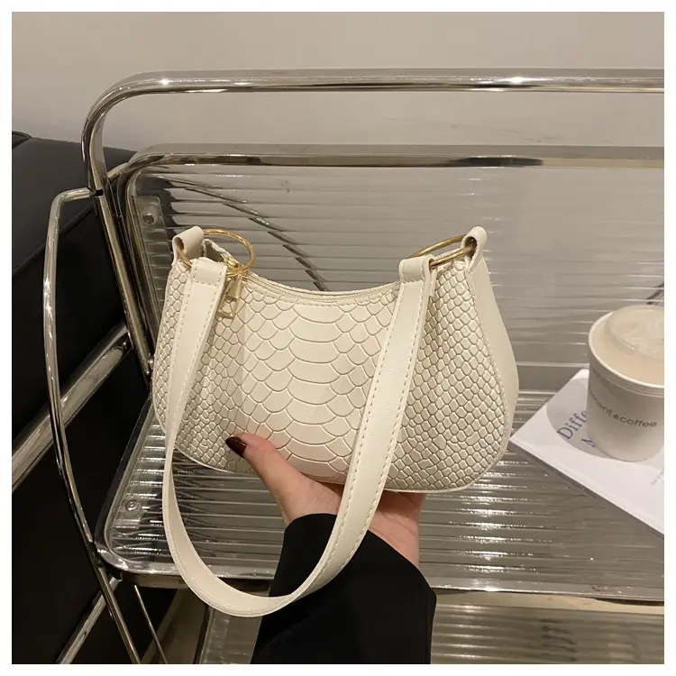 Black Croc Textured Shoulder Bag for Women 2024 — feature 20