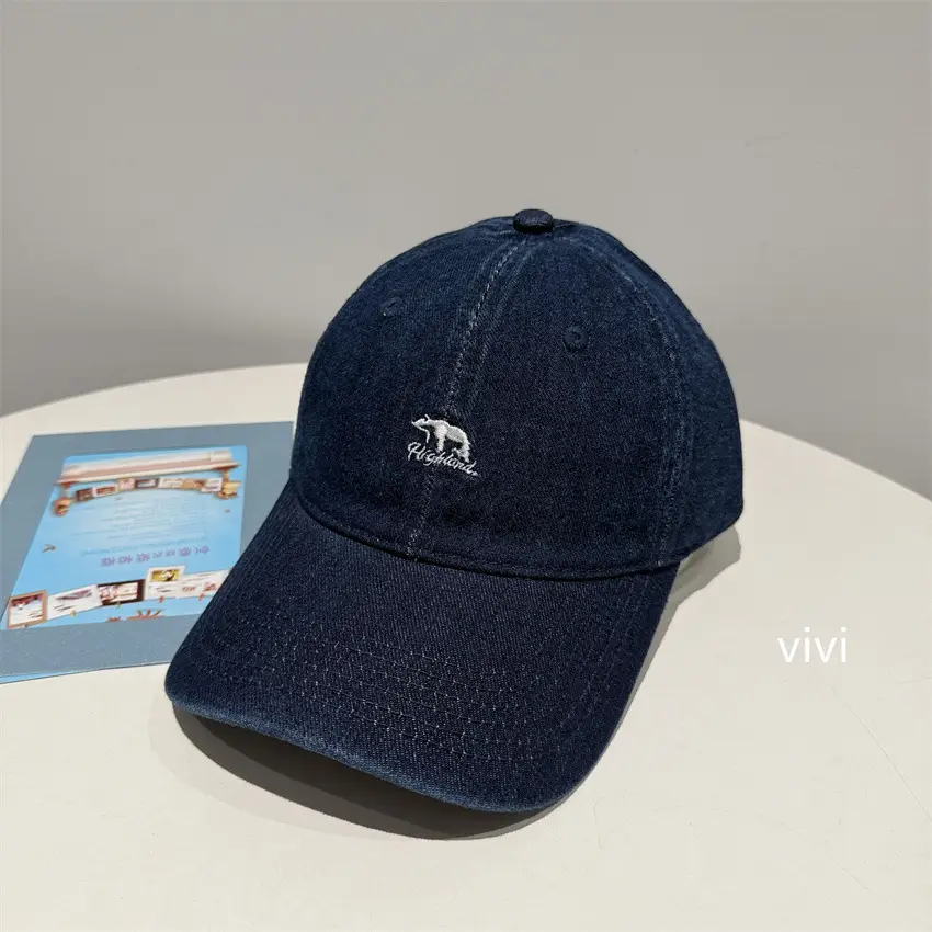 Women Wash Denim Baseball Cap Blue Duckbill - Image 3