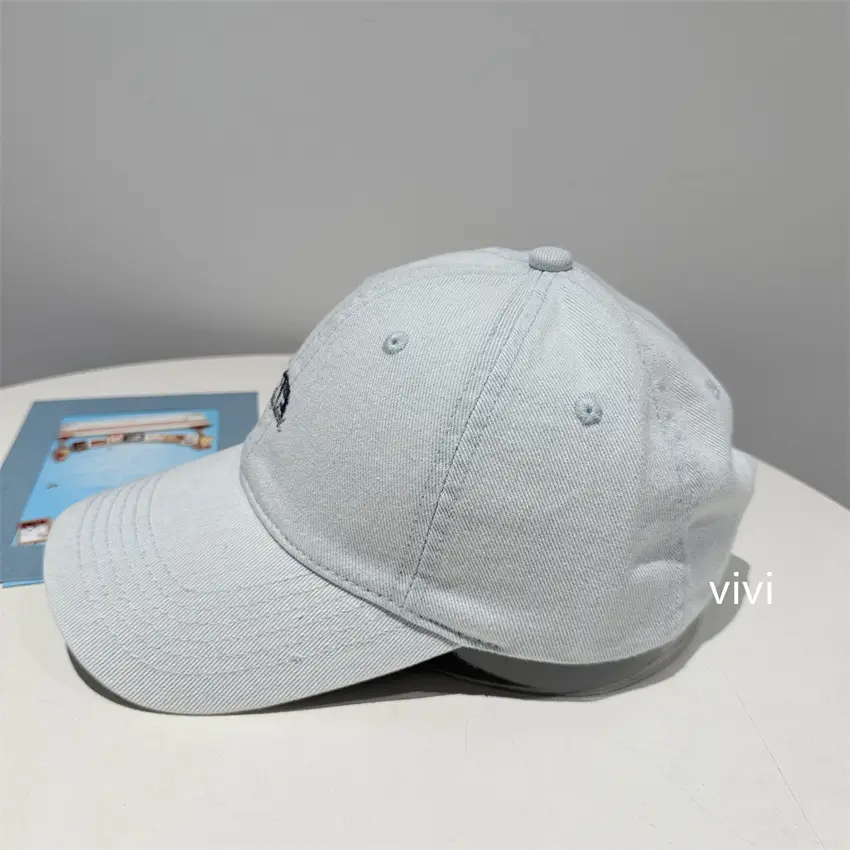 Women Wash Denim Baseball Cap Blue Duckbill — feature 4