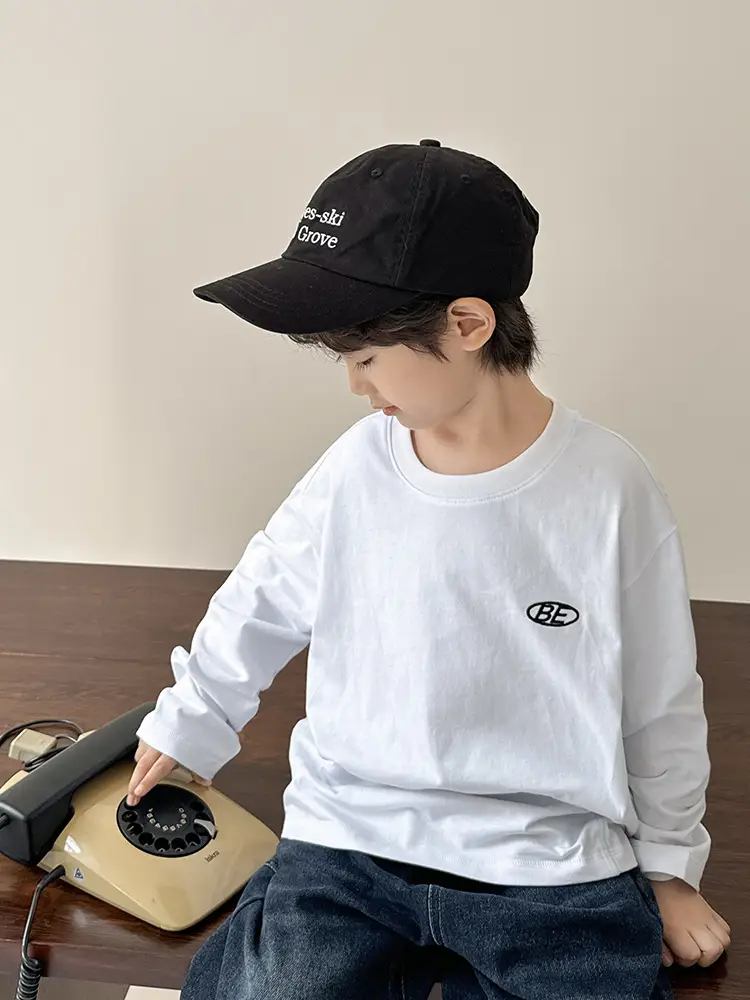 Boys Cotton T-Shirt White Letter Print 3Pcs - Image 4