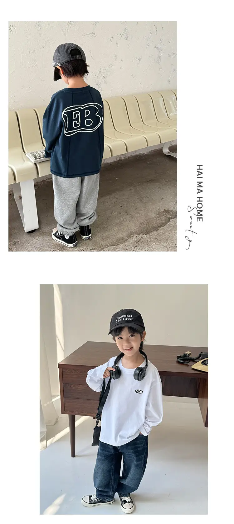 Boys Cotton T-Shirt White Letter Print 3Pcs — feature 7