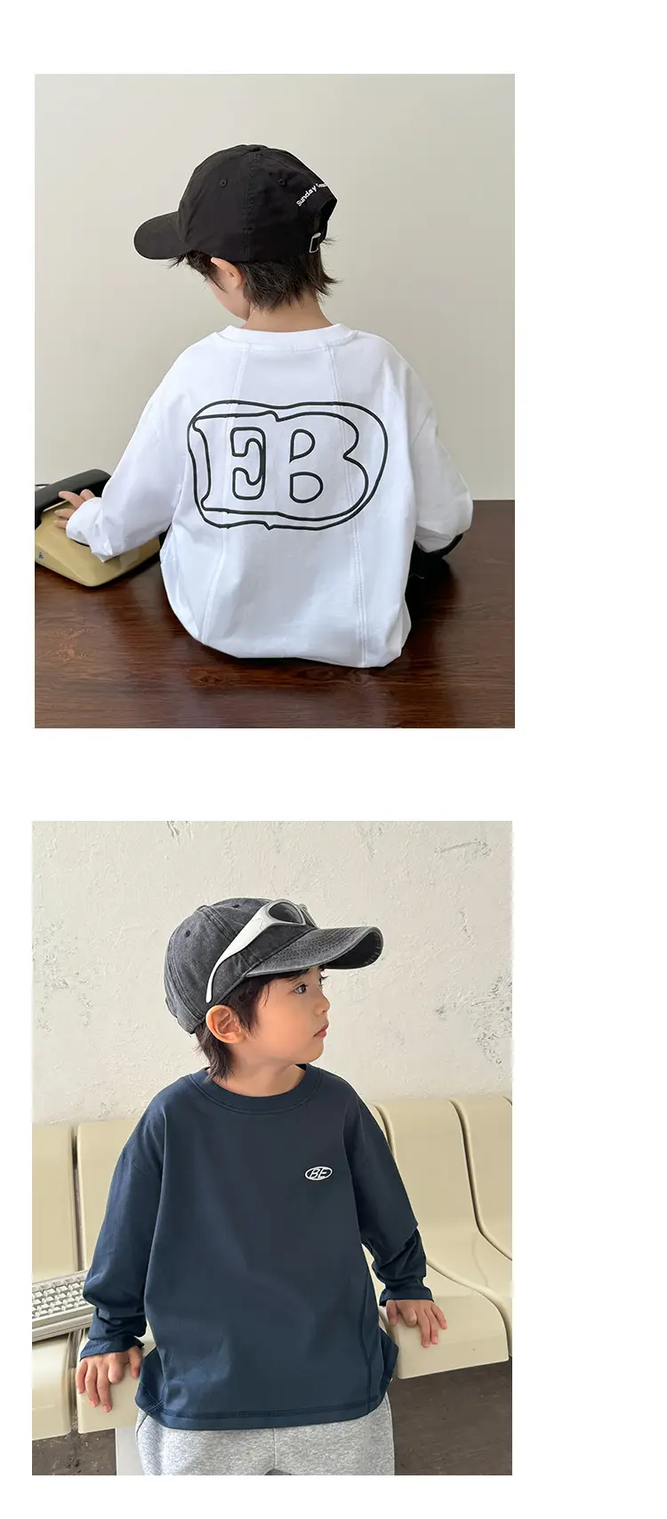 Boys Cotton T-Shirt White Letter Print 3Pcs — feature 8