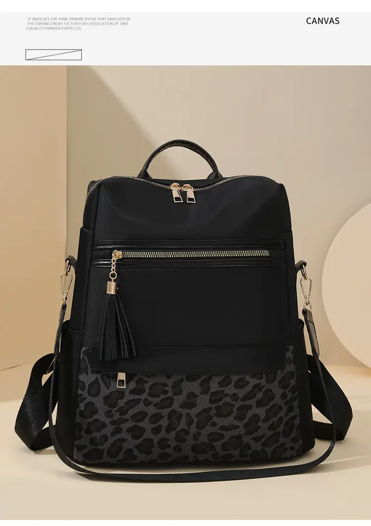 Women Leopard Print Anti-Theft Backpack Large Capacity — feature 18