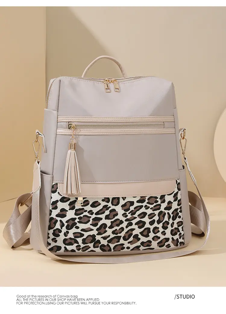 Women Leopard Print Anti-Theft Backpack Large Capacity — feature 19