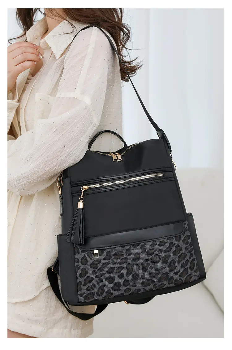 Women Leopard Print Anti-Theft Backpack Large Capacity — feature 21
