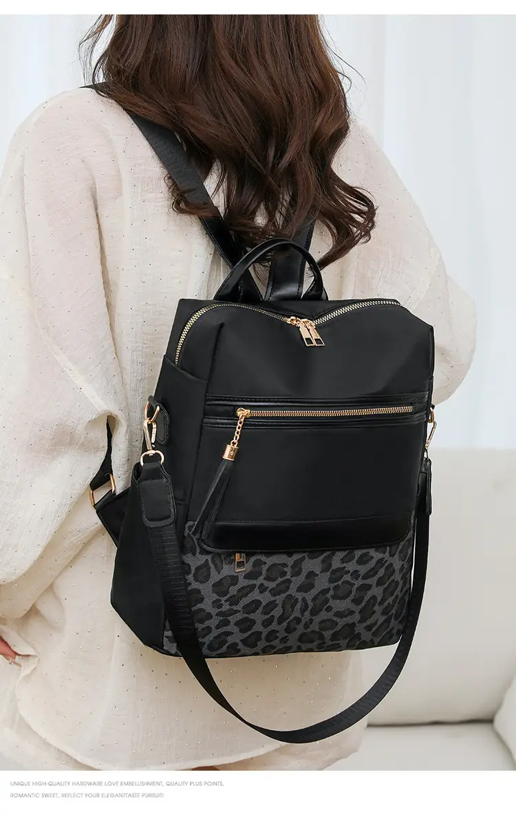 Women Leopard Print Anti-Theft Backpack Large Capacity — feature 22