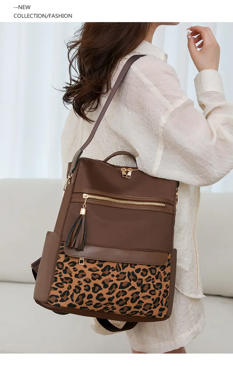Women Leopard Print Anti-Theft Backpack Large Capacity — feature 24