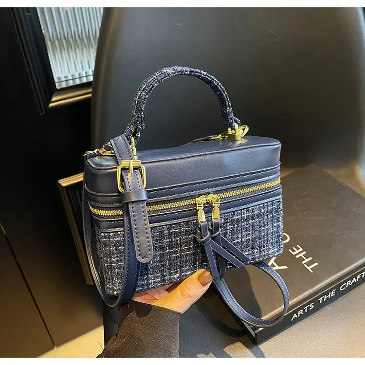 Women's Blue Embroidered Satchel Shoulder Bag 2025 — feature 17