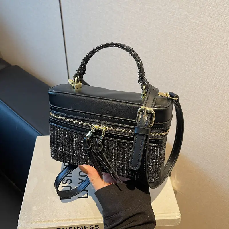 Women's Blue Embroidered Satchel Shoulder Bag 2025 - Image 2