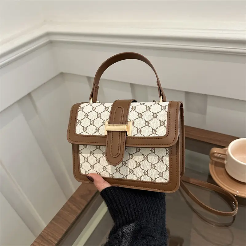 Korean Style Shoulder Crossbody Bag Women's Niche Color Contrast Commuter Small Square Bag - Image 5