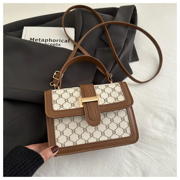 Korean Style Shoulder Crossbody Bag Women's Niche Color Contrast Commuter Small Square Bag - Image 2
