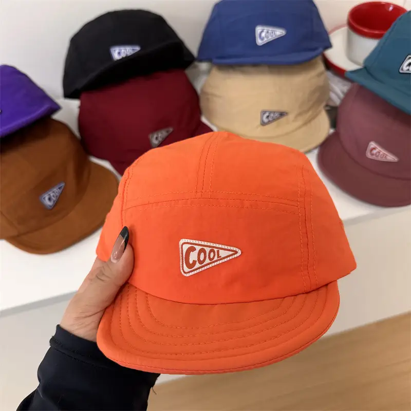 Black Cotton Baseball Cap with Logo & Eave - Image 9