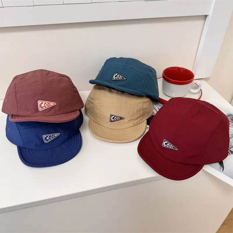 Black Cotton Baseball Cap with Logo & Eave - Image 10
