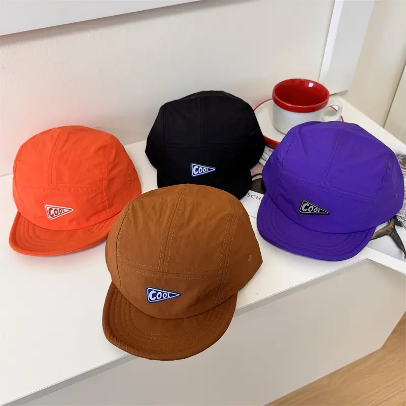 Black Cotton Baseball Cap with Logo & Eave - Image 11