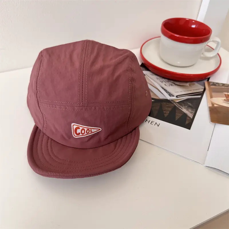 Black Cotton Baseball Cap with Logo & Eave - Image 5