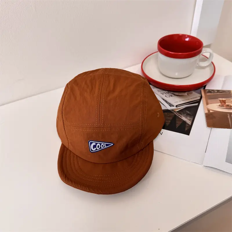 Black Cotton Baseball Cap with Logo & Eave - Image 2