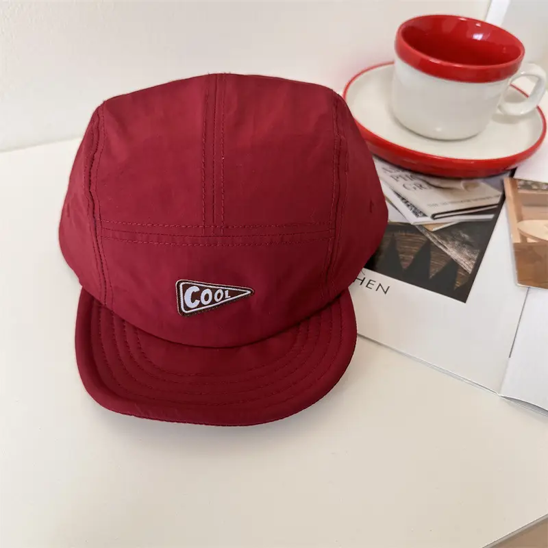Black Cotton Baseball Cap with Logo & Eave - Image 6