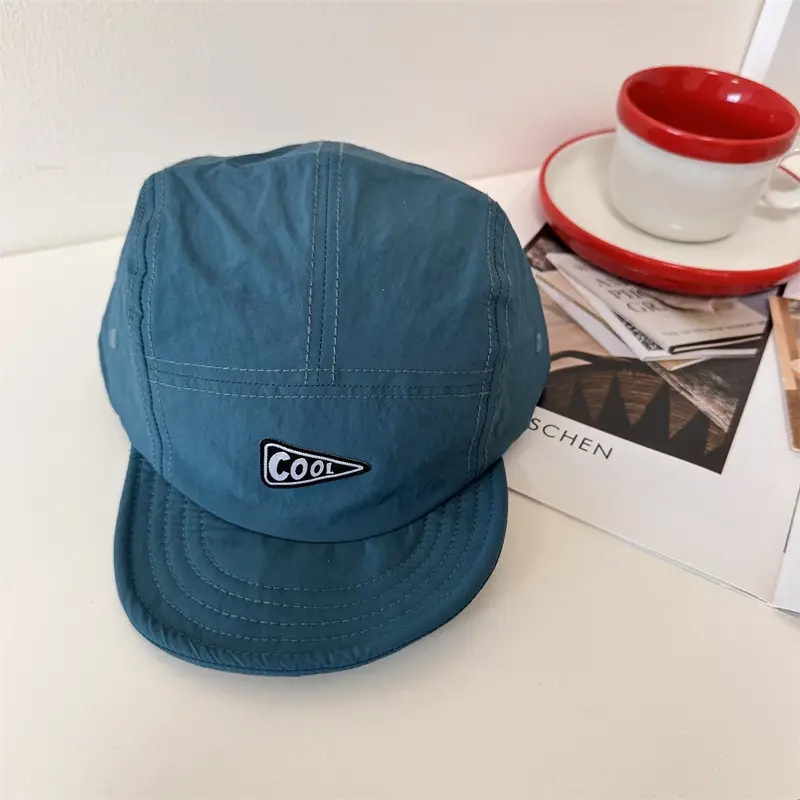 Black Cotton Baseball Cap with Logo & Eave - Image 7