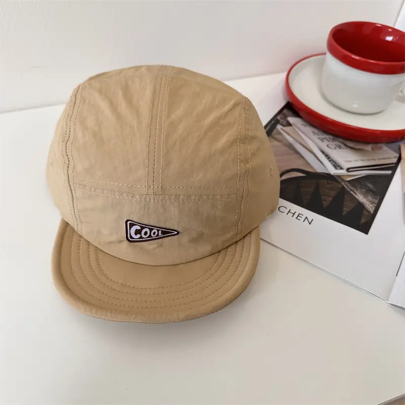 Black Cotton Baseball Cap with Logo & Eave - Image 8