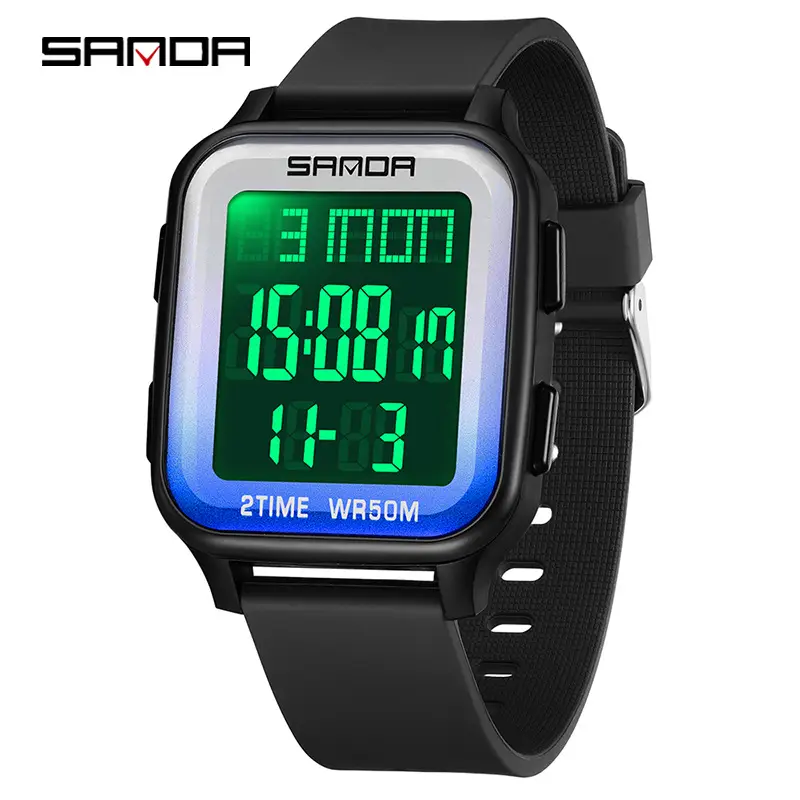 Sanda Digital Watch Black 24Hr Display 15:07 - Image 11