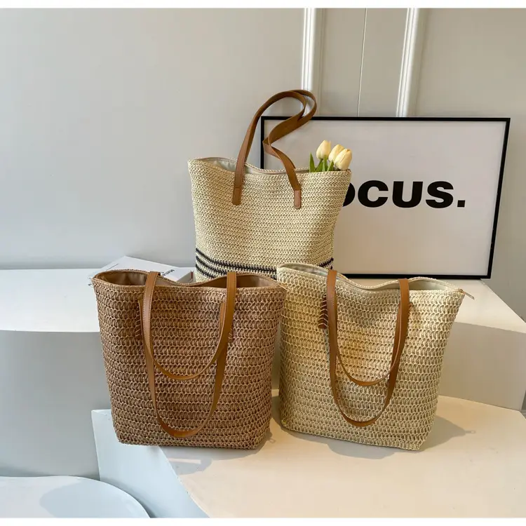 Hollow Straw Shoulder Bag Large Capacity Women — feature 15