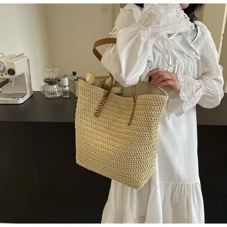 Hollow Straw Shoulder Bag Large Capacity Women — feature 21