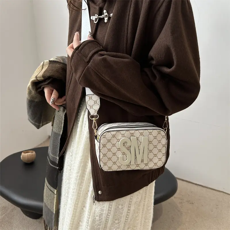 2025 Letter Print Wide Strap Crossbody Bag for Women - Image 7