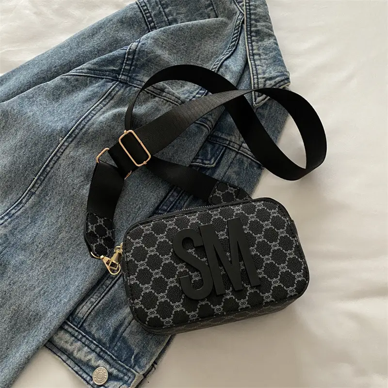 2025 Letter Print Wide Strap Crossbody Bag for Women - Image 4