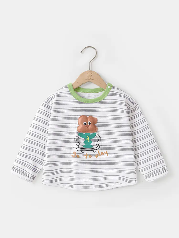 Kaka Panda Boys Long Sleeve Striped T-Shirt - Image 8
