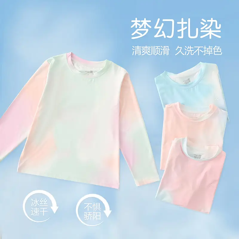 Pink Tie-Dyed Boys T-Shirt Long Sleeve Summer Wear - Image 10