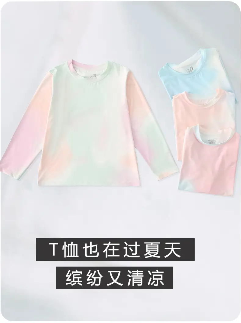 Pink Tie-Dyed Boys T-Shirt Long Sleeve Summer Wear — feature 5