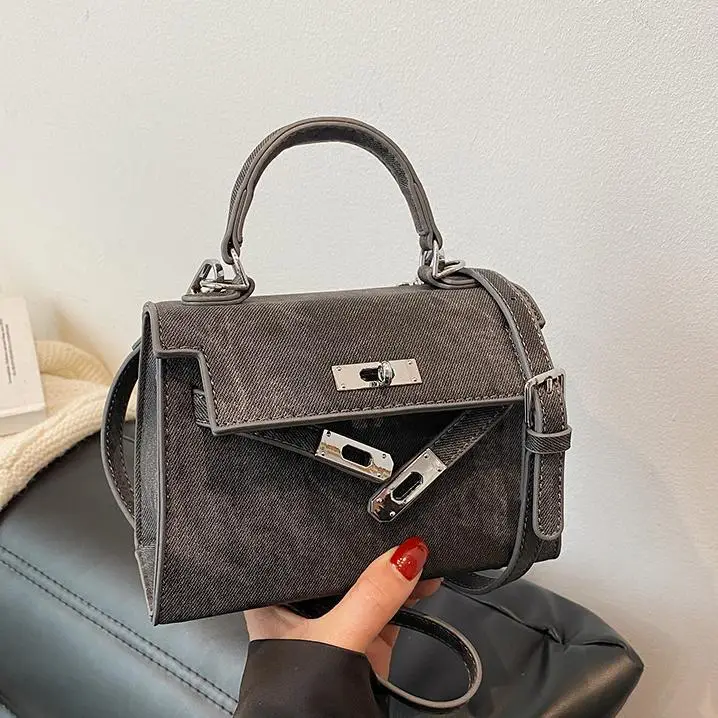 Grey Denim Kelly Bag Women 2025 New - Image 5