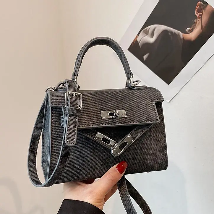 Grey Denim Kelly Bag Women 2025 New - Image 8