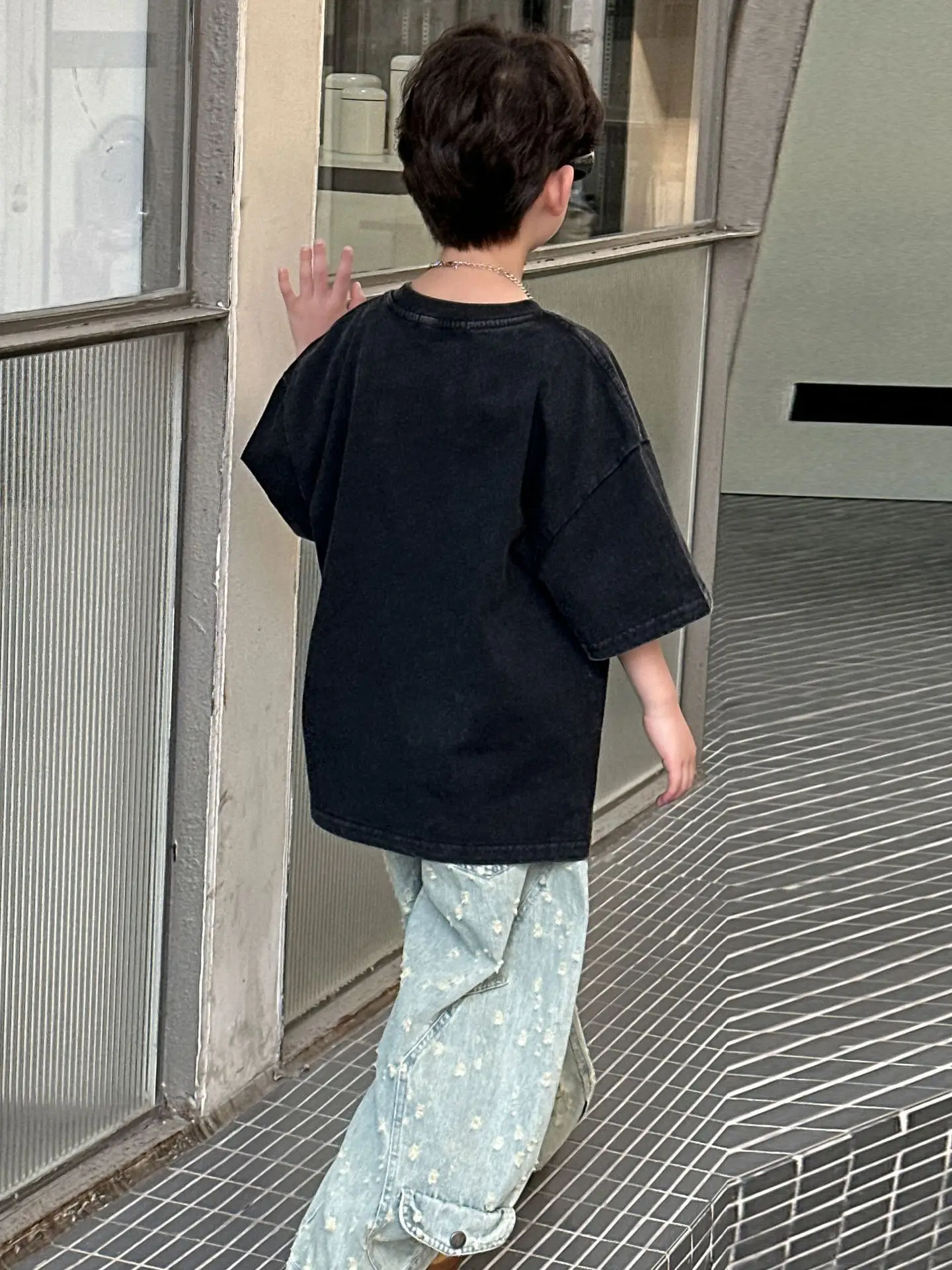 Kids Cartoon T-Shirt Black 2025 Summer New Boys Korean Style - Image 5