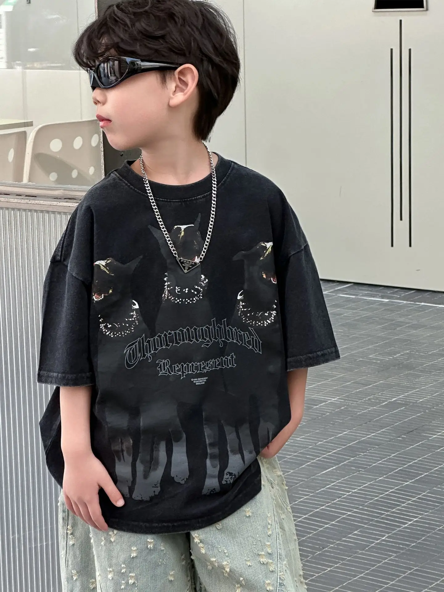 Kids Cartoon T-Shirt Black 2025 Summer New Boys Korean Style — feature 11