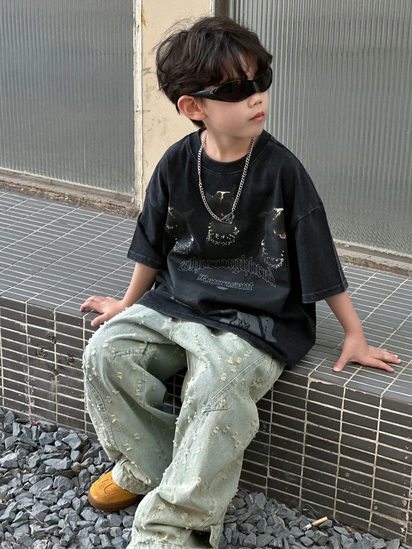 Kids Cartoon T-Shirt Black 2025 Summer New Boys Korean Style — feature 4
