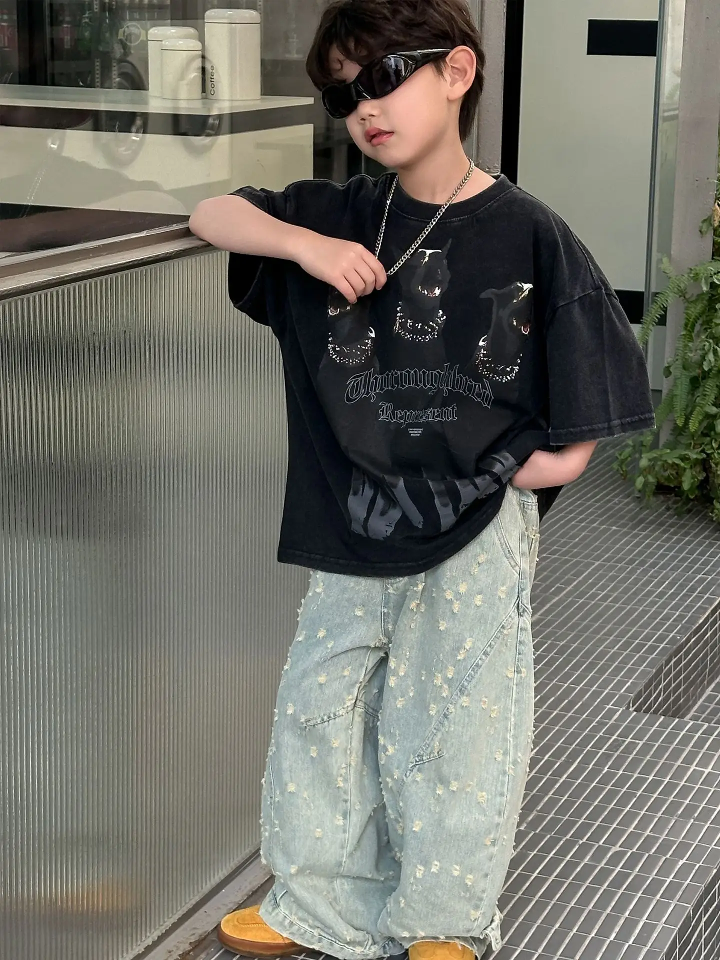 Kids Cartoon T-Shirt Black 2025 Summer New Boys Korean Style — feature 6