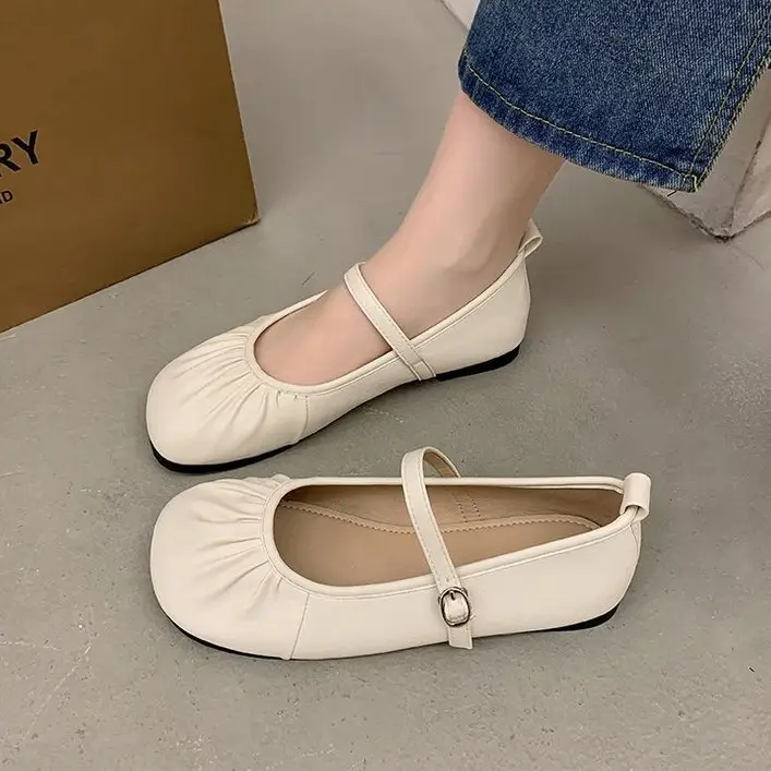 Spring New Fairy Style Buckle Belt Mary Jane Shoes Round-toe Flat Elegant Fashion All-match Small Leather Shoes Single-layer Shoes - Image 5