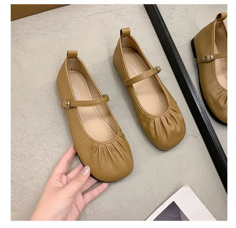 Spring New Fairy Style Buckle Belt Mary Jane Shoes Round-toe Flat Elegant Fashion All-match Small Leather Shoes Single-layer Shoes — feature 10