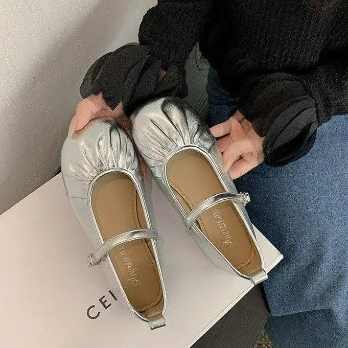 Spring New Fairy Style Buckle Belt Mary Jane Shoes Round-toe Flat Elegant Fashion All-match Small Leather Shoes Single-layer Shoes — feature 12