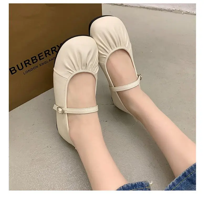 Spring New Fairy Style Buckle Belt Mary Jane Shoes Round-toe Flat Elegant Fashion All-match Small Leather Shoes Single-layer Shoes — feature 5