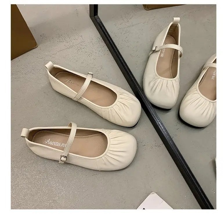 Spring New Fairy Style Buckle Belt Mary Jane Shoes Round-toe Flat Elegant Fashion All-match Small Leather Shoes Single-layer Shoes — feature 8