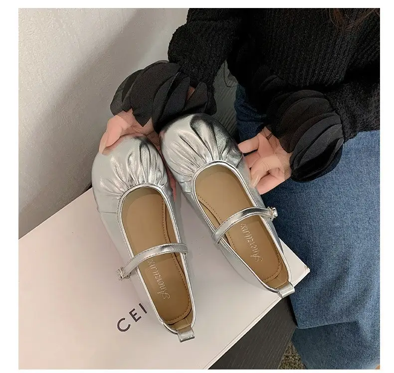 Spring New Fairy Style Buckle Belt Mary Jane Shoes Round-toe Flat Elegant Fashion All-match Small Leather Shoes Single-layer Shoes — feature 9