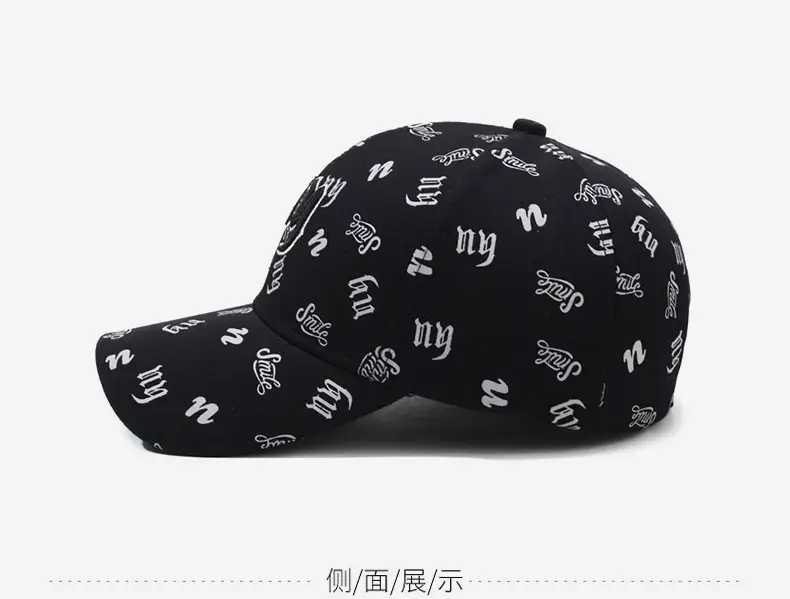 Red Korean Style Baseball Cap with Full Print Design — feature 11