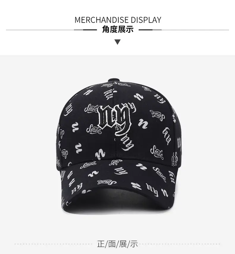 Red Korean Style Baseball Cap with Full Print Design — feature 9