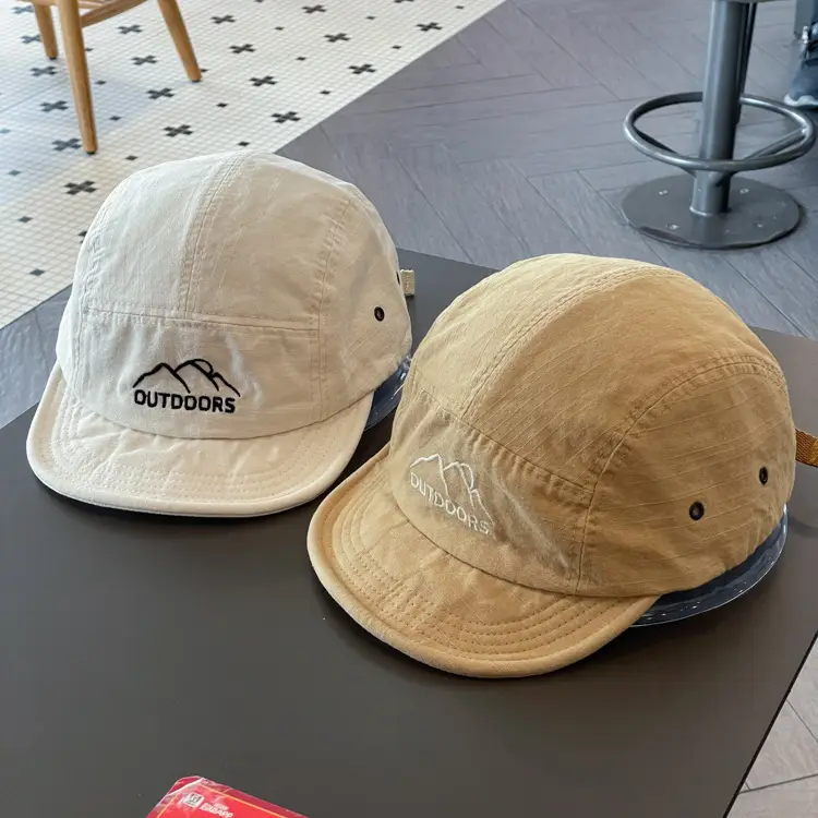 Women's Blue Cotton Baseball Cap with "OUTDOORS" Logo — feature 11