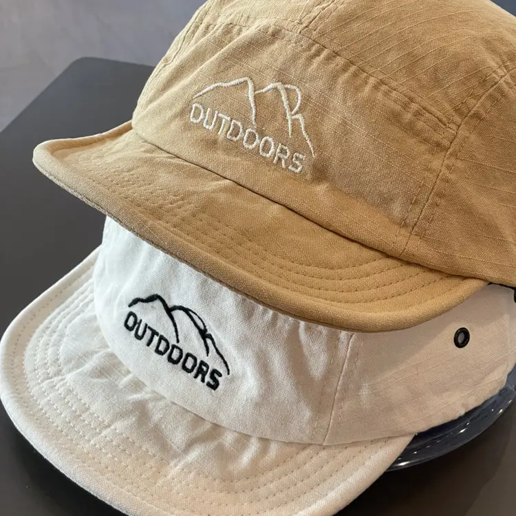 Women's Blue Cotton Baseball Cap with "OUTDOORS" Logo — feature 18
