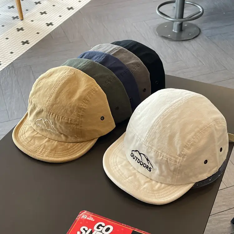 Women's Blue Cotton Baseball Cap with "OUTDOORS" Logo — feature 6